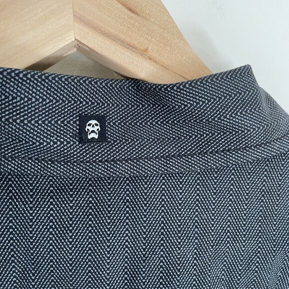 Vans Drill Chore Coat Gray Full Zip Lined Herringbone Pattern Cotton Men Sz Med - Picture 9 of 16